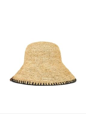 Jade Whipstitch Rollable Hat in Nat